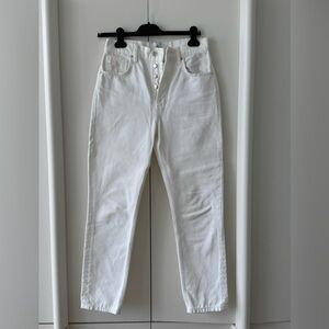 ANINE BING High Rise Straight Leg White Women's Jeans. Size US 27. 100% Cotton